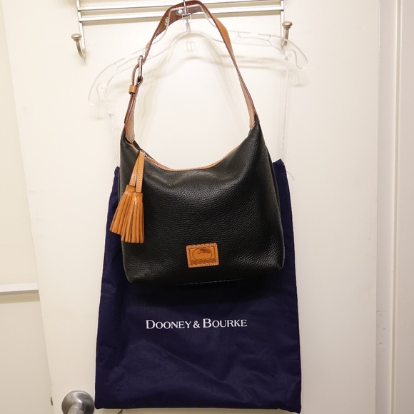 Dooney & Bourke Black Pebble Leather Shoulder Bag - Picture 1 of 8